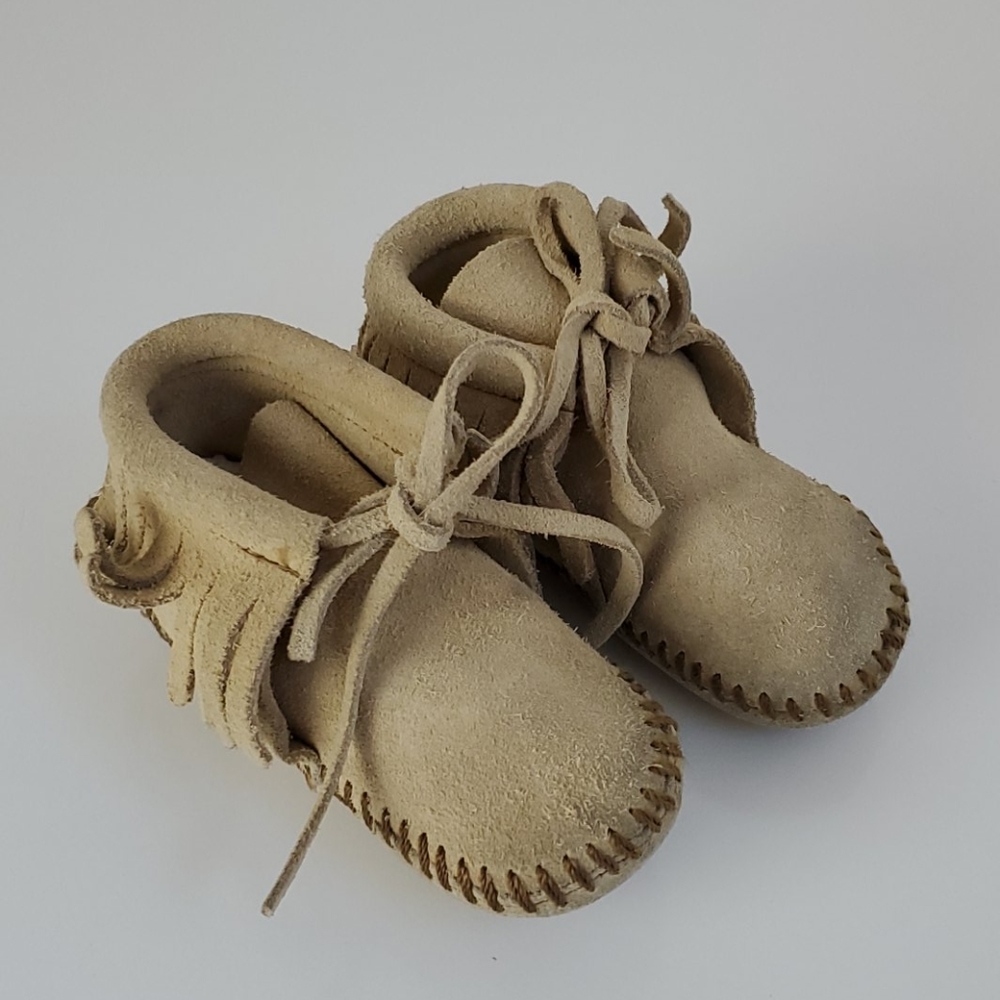 Minnetonka Fringe Baby Bootie Tan